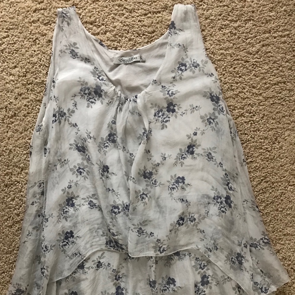 Elena Baldi floral silk blouse szmed
